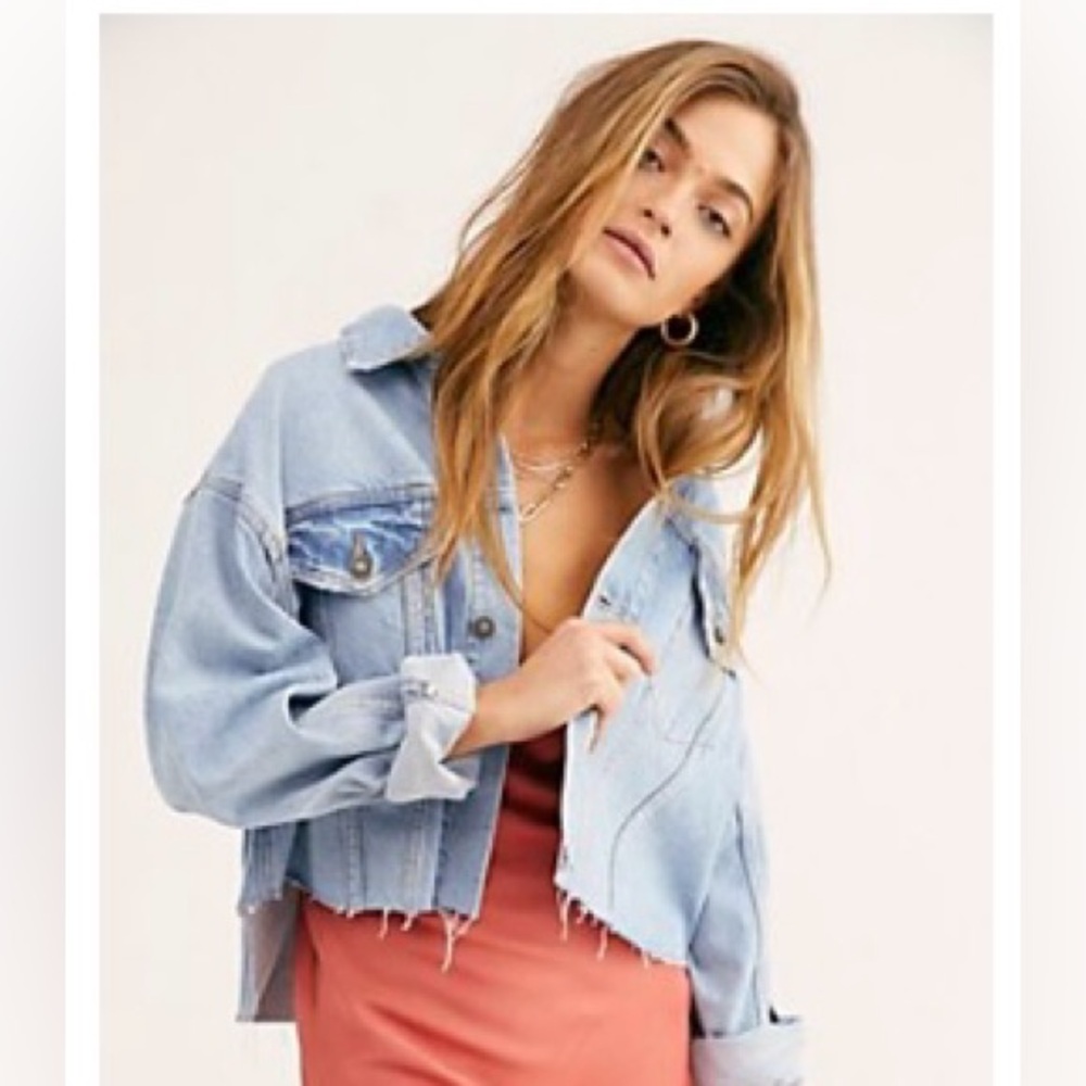 Free people slouchy Amelia trucker jean jacket